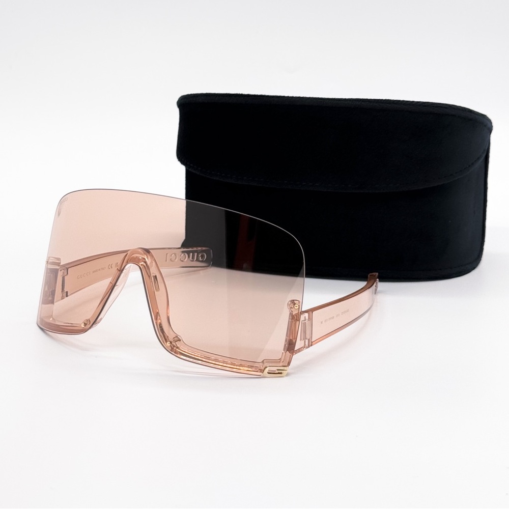 NEW GUCCI MASK WOMEN SUNGLASSES GUCCI GG1631S 010 GUCCI CREAM SHIELD EYEWEAR - Picture 2 of 13